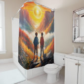 ファンタジーかわいい鮮やかなボーイズ太陽の川 シャワーカーテン (インサイチュ)
