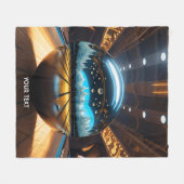 ファンタジーかわいい鮮やかなボーリングガラスボール フリースブランケット (正面(横))