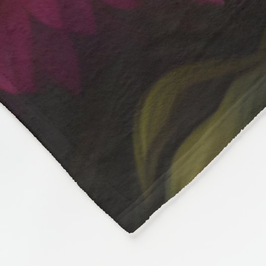 ファンタジーかわいい鮮やかなポメラニア犬ベビー花 フリースブランケット (角)