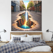 ファンタジーかわいい鮮やかな光学幻想都市 キャンバスプリント (インサイチュ (寝室))