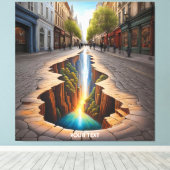 ファンタジーかわいい鮮やかな光学幻想都市 キャンバスプリント (インサイチュ (ウッドフロア))