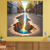 ファンタジーかわいい鮮やかな光学幻想都市 キャンバスプリント (インサイチュ (リビング))