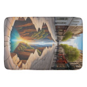 ファンタジーかわいい鮮やかな光学幻想都市 バスマット (正面)