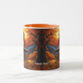ファンタジーかわいい鮮やかな古いキャビン秋 マグカップ (中央)