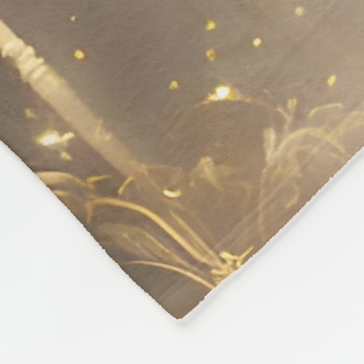 ファンタジーかわいい鮮やかな天使のような白いライオン フリースブランケット (角)