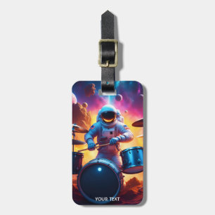 ファンタジーかわいい鮮やかな宇宙飛行士遊のドラム ラゲッジタグ