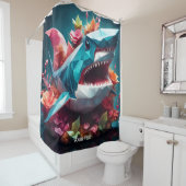 ファンタジーかわいい鮮やかな折り紙ガラスサメ シャワーカーテン (インサイチュ)
