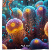 ファンタジーかわいい鮮やかな海の生物 シャワーカーテン (正面)