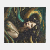 ファンタジーかわいい鮮やかな花ガールヘビ フリースブランケット (正面(横))