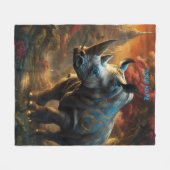 ファンタジーかわいい鮮やかな花サイ威厳のあるノ フリースブランケット (正面(横))