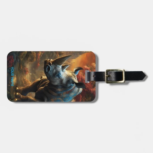 ファンタジーかわいい鮮やかな花サイ威厳のあるノ ラゲッジタグ (正面横)