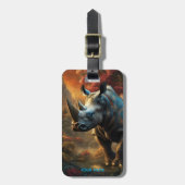 ファンタジーかわいい鮮やかな花サイ威厳のあるノ ラゲッジタグ (正面縦)