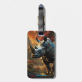 ファンタジーかわいい鮮やかな花サイ威厳のあるノ ラゲッジタグ (裏面縦)