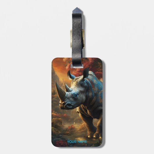 ファンタジーかわいい鮮やかな花サイ威厳のあるノ ラゲッジタグ (裏面縦)