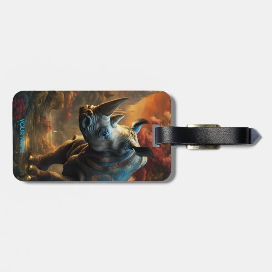 ファンタジーかわいい鮮やかな花サイ威厳のあるノ ラゲッジタグ (裏面横)