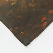 ファンタジーかわいい鮮やかな花威厳のある牛 フリースブランケット (角)