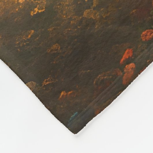 ファンタジーかわいい鮮やかな花威厳のある牛 フリースブランケット (角)