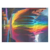 ファンタジーかわいい鮮やかな虹の溶ける滝 テーブルクロス (正面(横))