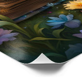 ファンタジーかわいい鮮やかな蝶の本の森 ポスター (コーナー)