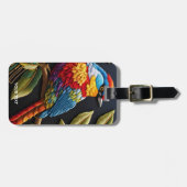 ファンタジーかわいい鮮やか鮮やかな刺繍の鳥 ラゲッジタグ (正面横)