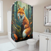 ファンタジーかわいい鮮威厳のあるやかなキツネの花 シャワーカーテン (インサイチュ)