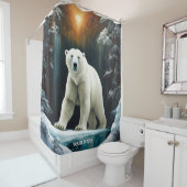 ファンタジーかわいい鮮威厳のあるやかなホッキョクグマ シャワーカーテン (インサイチュ)