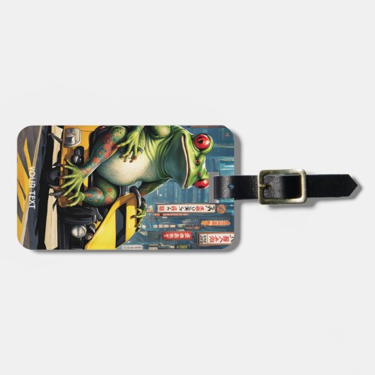 ファンタジーかわいい鮮日本のやかなカエル入れ ラゲッジタグ (正面横)