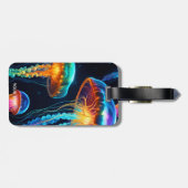 ファンタジーかわいい鮮鮮やかやかなクラゲ ラゲッジタグ (裏面横)