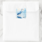 ファンタジーかわいい鳥の青い水色 スクエアシール (バッグ)