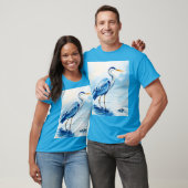 ファンタジーかわいい鳥の青い水色 Tシャツ (ユニセックス)