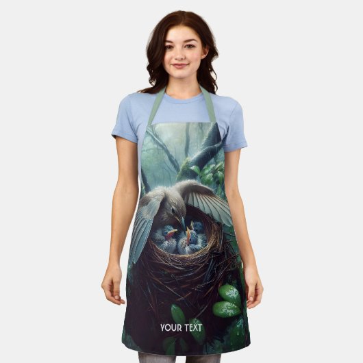 ファンタジーかわいい鳥巣雨 エプロン (着用した状態)