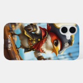 ファンタジーかわいい鳥船長海賊 iPhoneケース (裏面横)