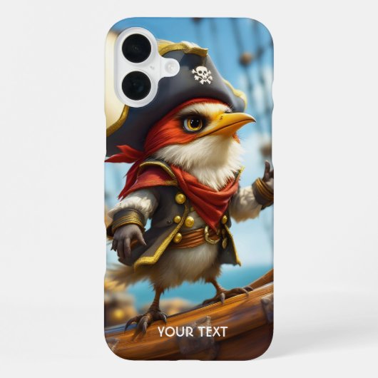 ファンタジーかわいい鳥船長海賊 iPhoneケース (裏面)