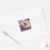 ファンタジーかわいい黄色いヘビの花 スクエアシール (封筒)