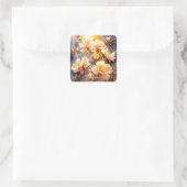 ファンタジーかわいい黄色い花 スクエアシール (バッグ)