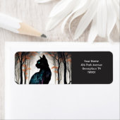 ファンタジーかわいい黒猫の森 ラベル (インサイチュ)