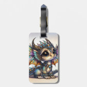 ファンタジーかわいい龍ステンドグラス ラゲッジタグ (裏面縦)