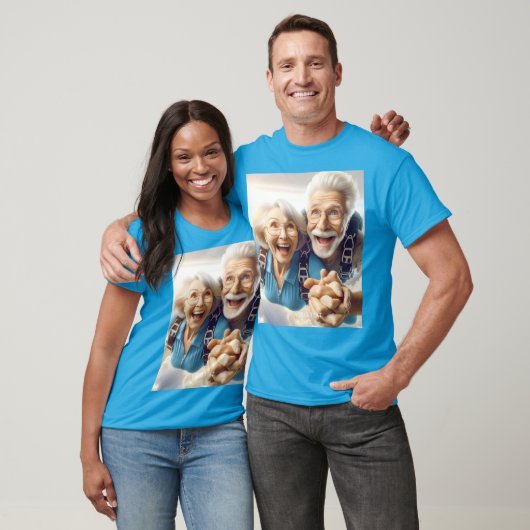 ファンタジーかわいい2人スカイダイビング Tシャツ (ユニセックス)