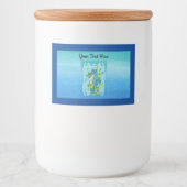 ファンタジーかわいらしアクアブルーシードラゴン海藻バブル フードラベル (正面)