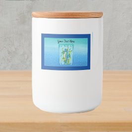 ファンタジーかわいらしアクアブルーシードラゴン海藻バブル フードラベル