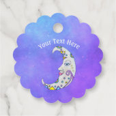 ファンタジーかわいらしムーンと顔シェイプ紫の空 フェイバータグ (裏面)