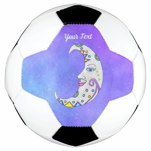 ファンタジーかわいらし三日月顔装飾スカイ サッカーボール (正面)