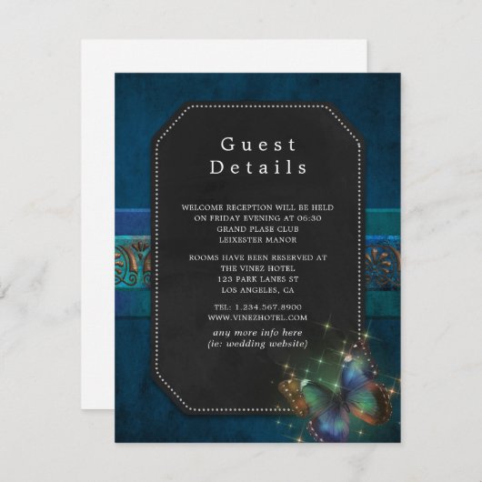 ファンタジーきらめくヴィンテージウェディングゲスト詳細 エンクロージャーカード (正面/裏面)