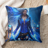 ファンタジーすごいの稲妻力の女の子 クッション (ブランケット)