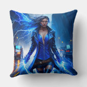 ファンタジーすごいの稲妻力の女の子 クッション (裏面)