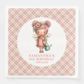 ファンタジーで可愛い妖精 ピンクの花 1歳の誕生日 (正面)
