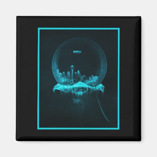 ファンタジーで雪だるま市 マグネット (正面)