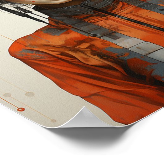 ファンタジーと昆虫翼サイエンスフィクションAIアート ポスター (角)