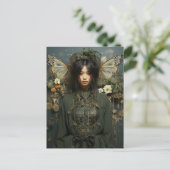 ファンタジーと昆虫翼サイエンスフィクションAIアート ポストカード (スタンド正面)