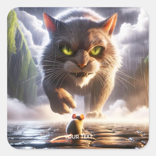 ファンタジーと猫 スクエアシール (正面)